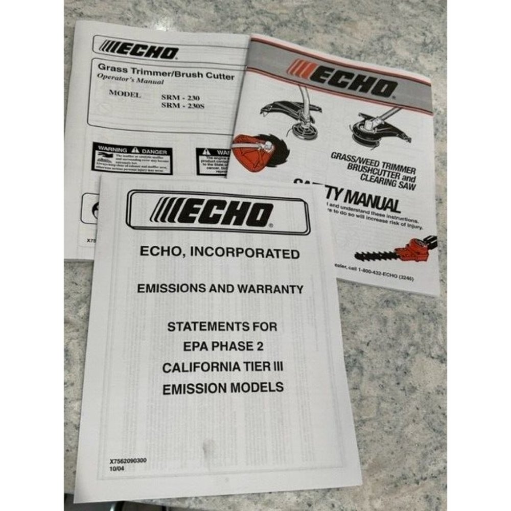 Echo Grass Trimmer Brush Cutter SRM-230 SRM-230S 2005 Operators Manual Safety